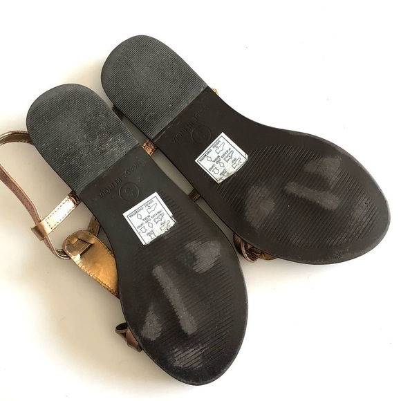 ASOS Copper T-Strap Twisted Leather Sandals - Picture 10 of 13